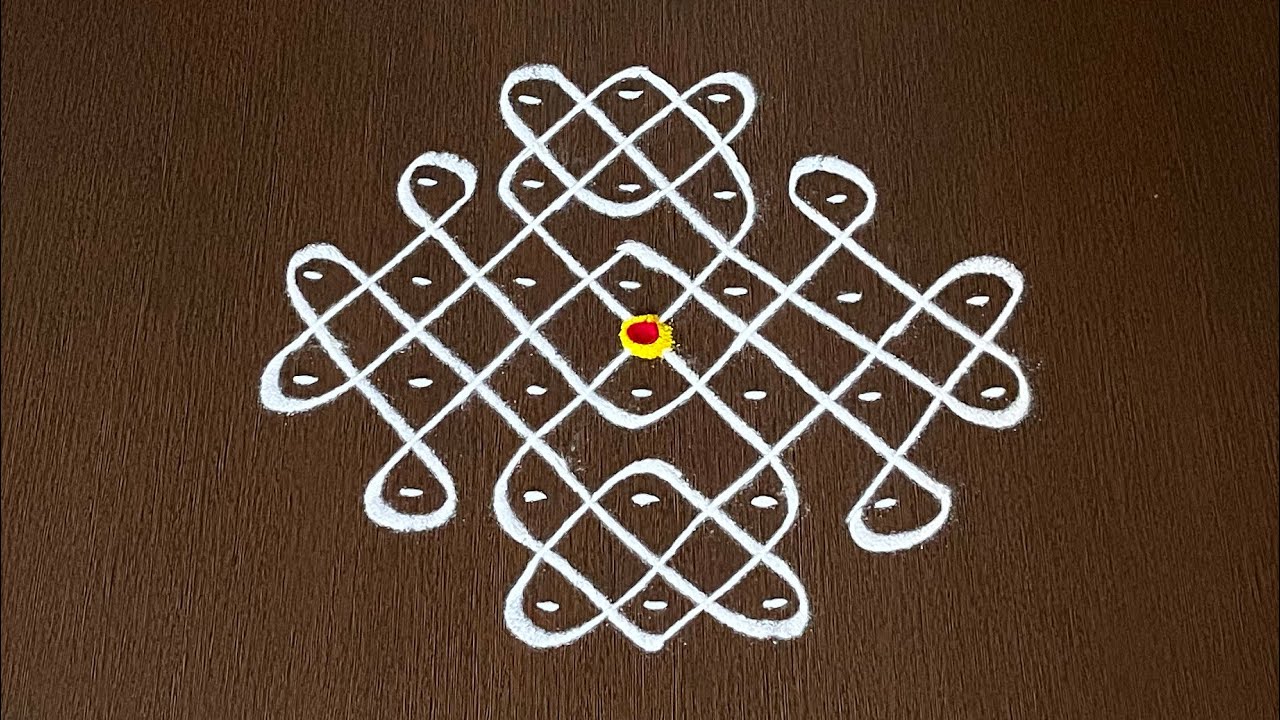 7×3 Dots Easy Daily Muggulu | Thipkyanchi,Festival Rangoli | Easy Chukkala Muggulu #Star Rangoli