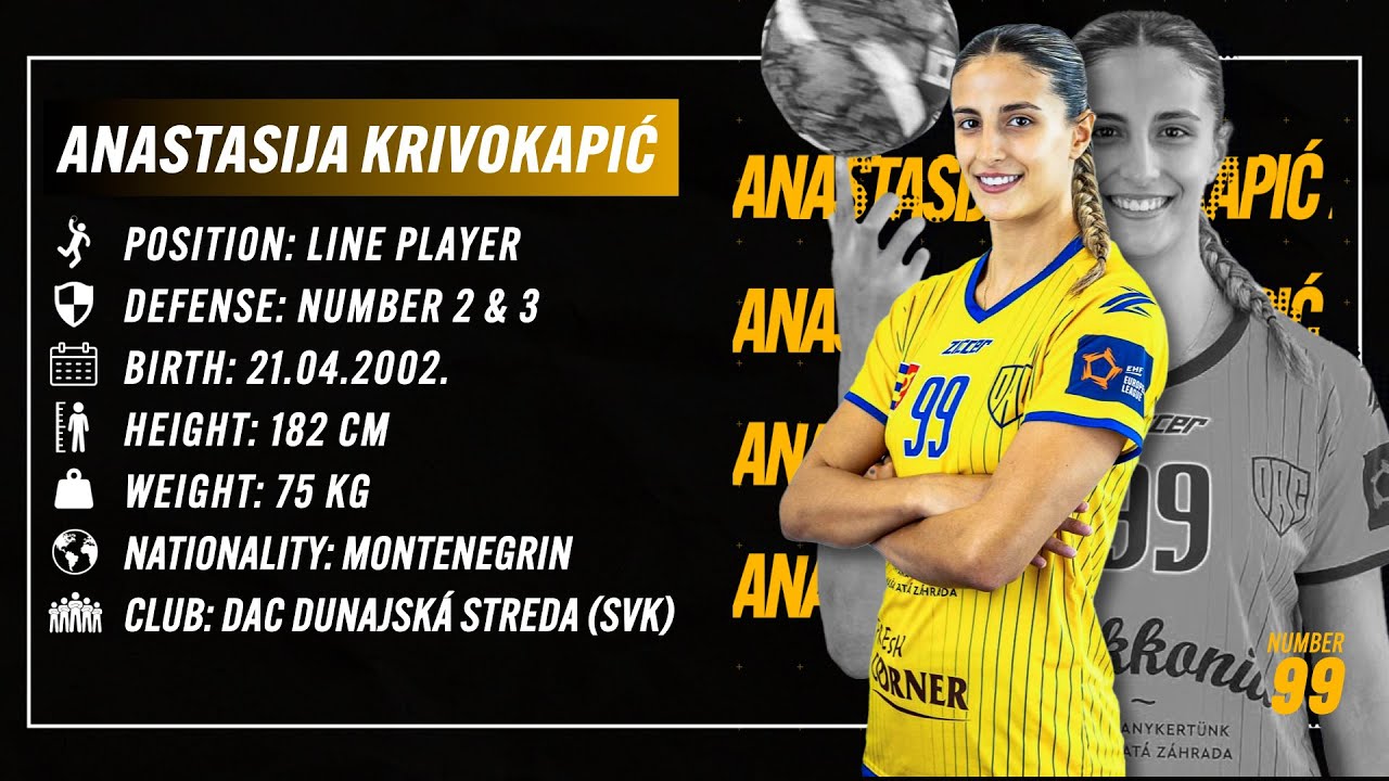 Anastasija Krivokapić - line player - HC DAC Dunajská Streda - Season 24/25