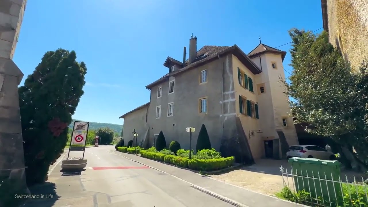 Le Landeron, a colorful Swiss village in spring 🇨🇭 Switzerland 4K