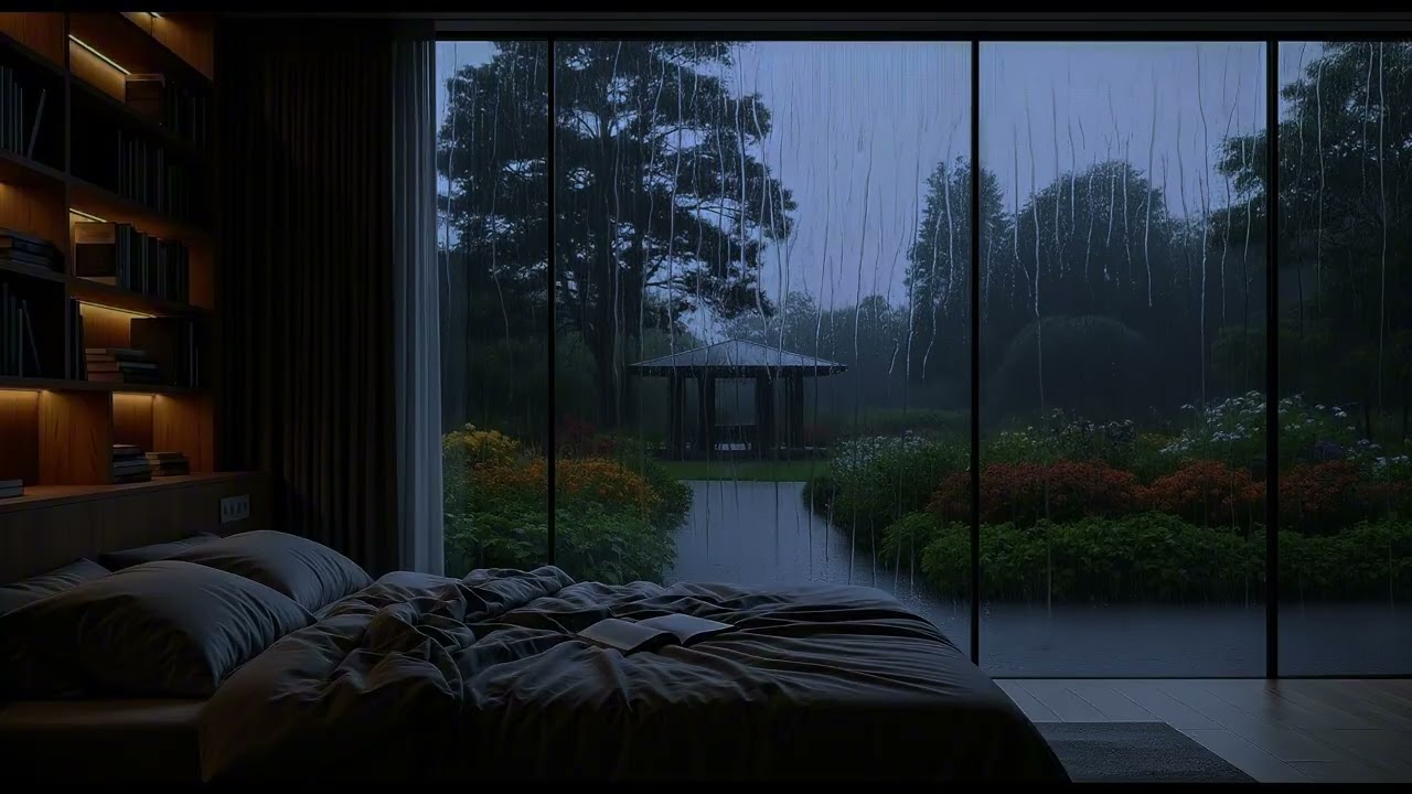 Rain Sound For Sleeping - ASMR Garden Rain Sounds for Deep Sleep | 1 Hour Ambience