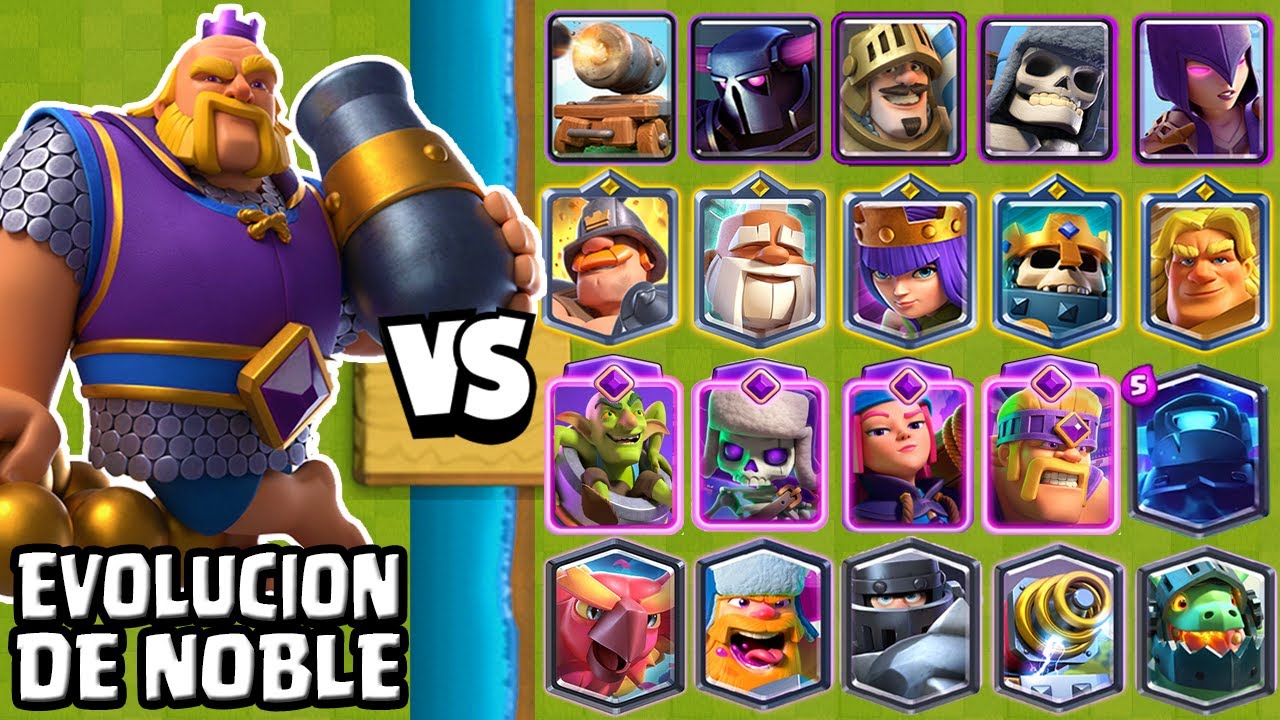 EVOLUCION de GIGANTE NOBLE vs TODAS LAS CARTAS | QUIEN LO DEFIENDE MEJOR? | CLASH ROYALE