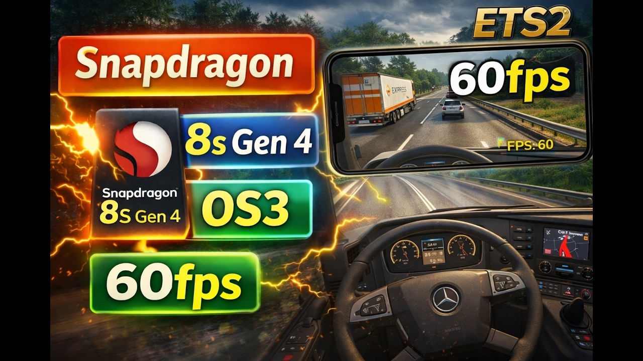 ETS2 Android 60FPS 🔥 Snapdragon 8s Gen 4 (OS3) | GameHub test#eurotrucksimulator2 #ets2 #gamehub