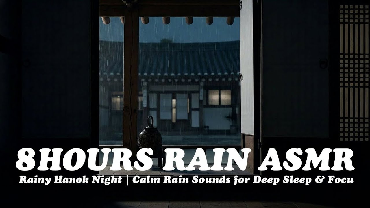 Rainy Hanok Night with Calm Rain Sounds | Deep Sleep Rain ASMR