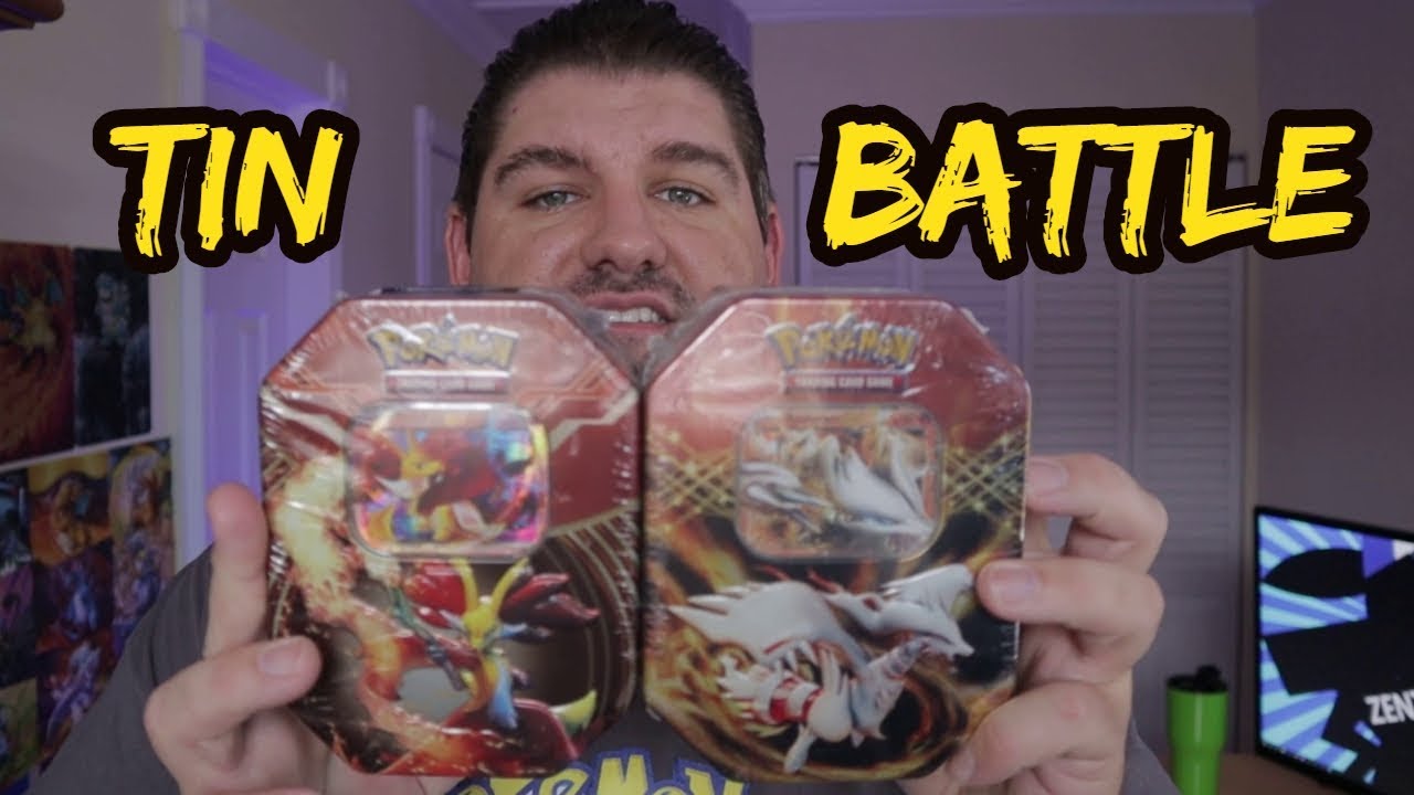POKEMON TIN BATTLE | Delphox Ex Tin vs. Reshiram Ex Tin!