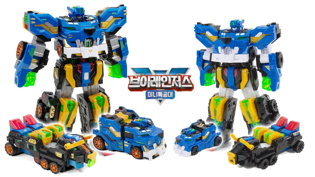 MiniForce V Rangers LeoBulls DX vs Mini Beast Mecha Transformation