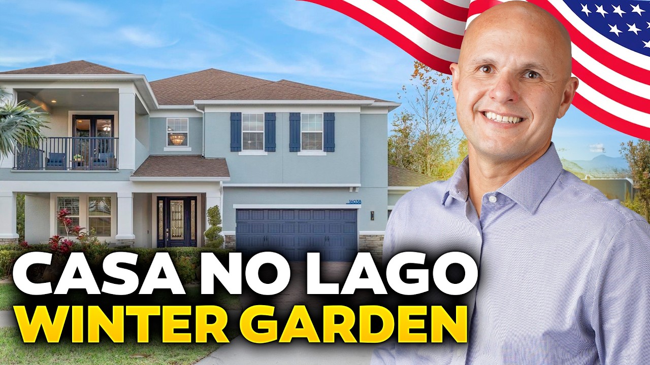 CASA DE LUXO PARA MORAR DE FRENTE PRO LAGO COM DOCA PARA BARCO À VENDA EM WINTER GARDEN, FLORIDA