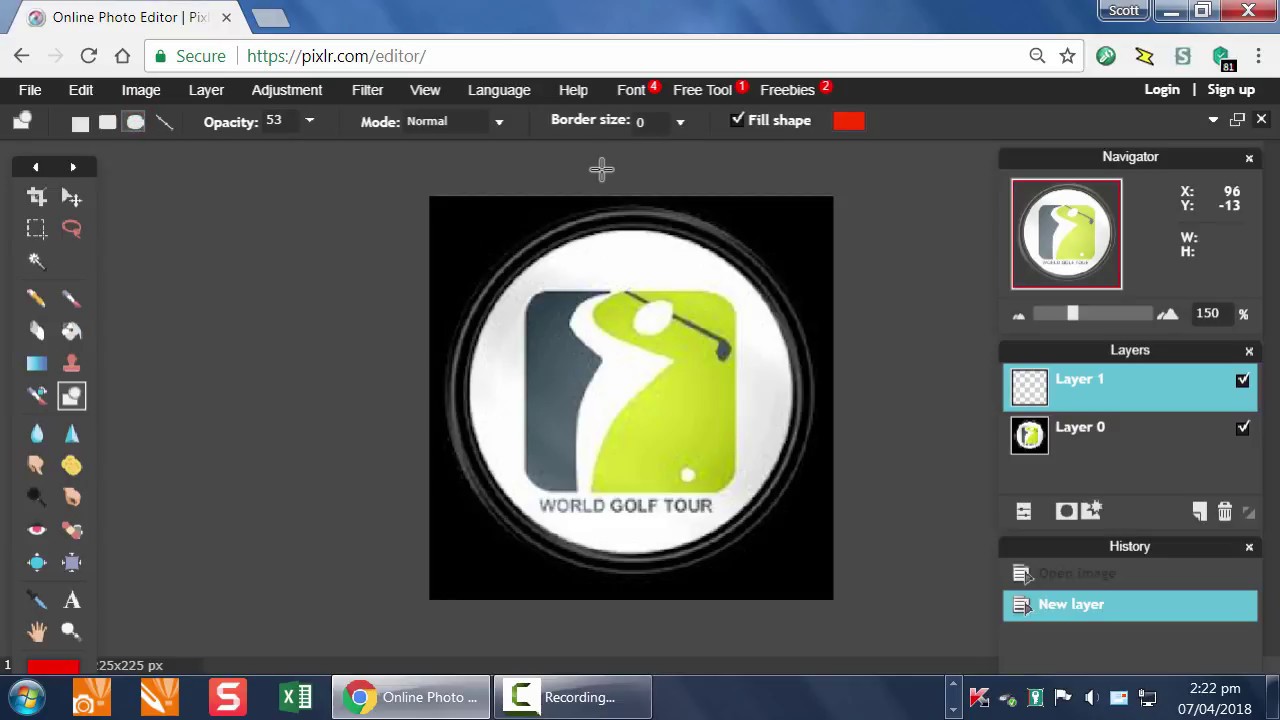 Pixlr, make a circular image