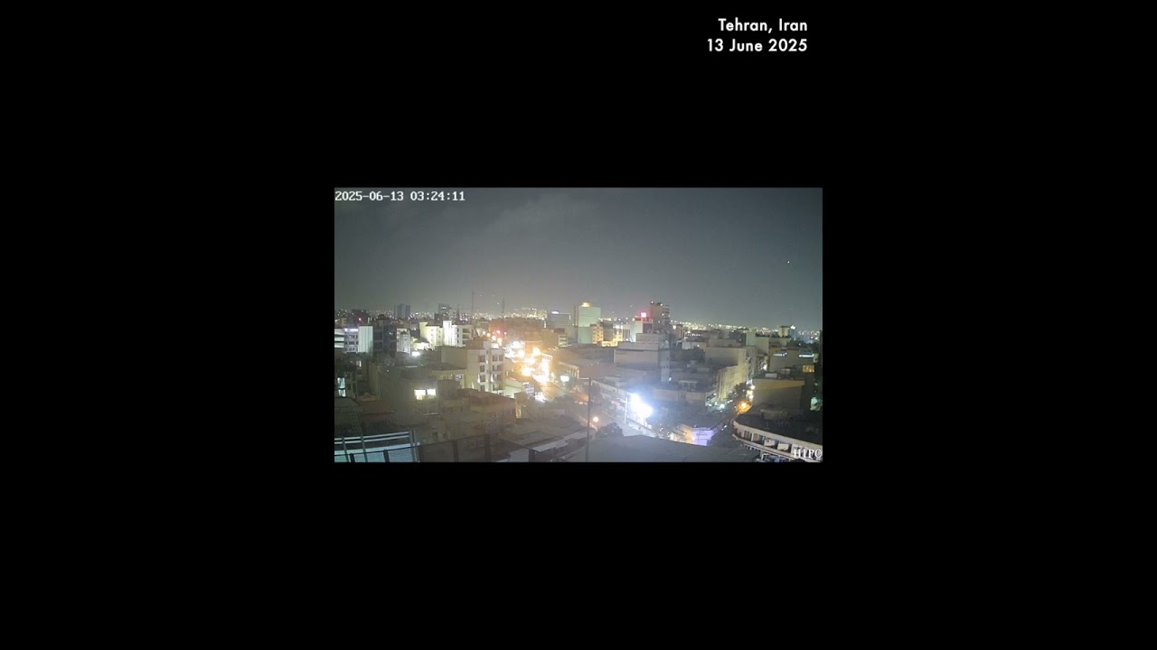Security cameras capture explosions in Tehran as Israel said it targeted nuclear and military sites
