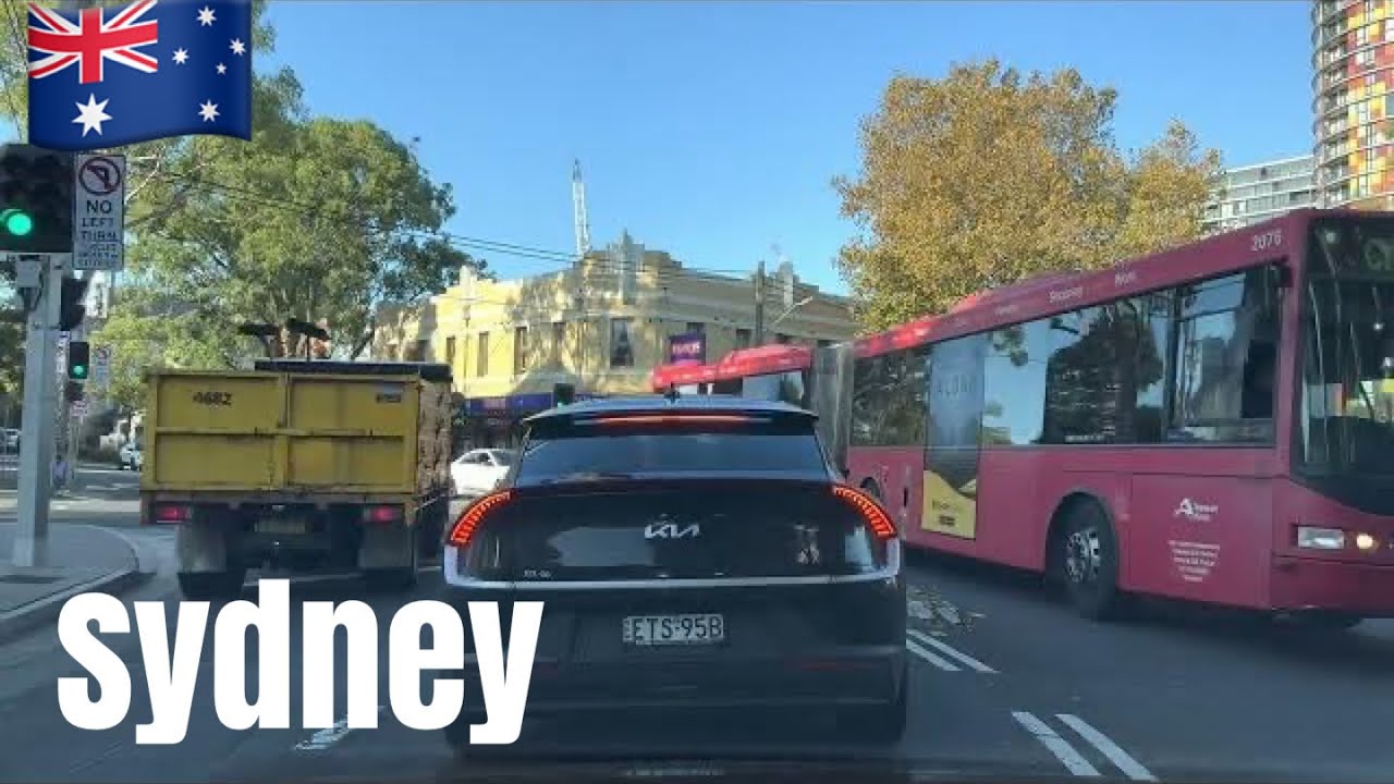 Sydney Australia [4K 60fps HDR City Suburbs  Driving Tour ] Goulburn St To Sydney domestic airport