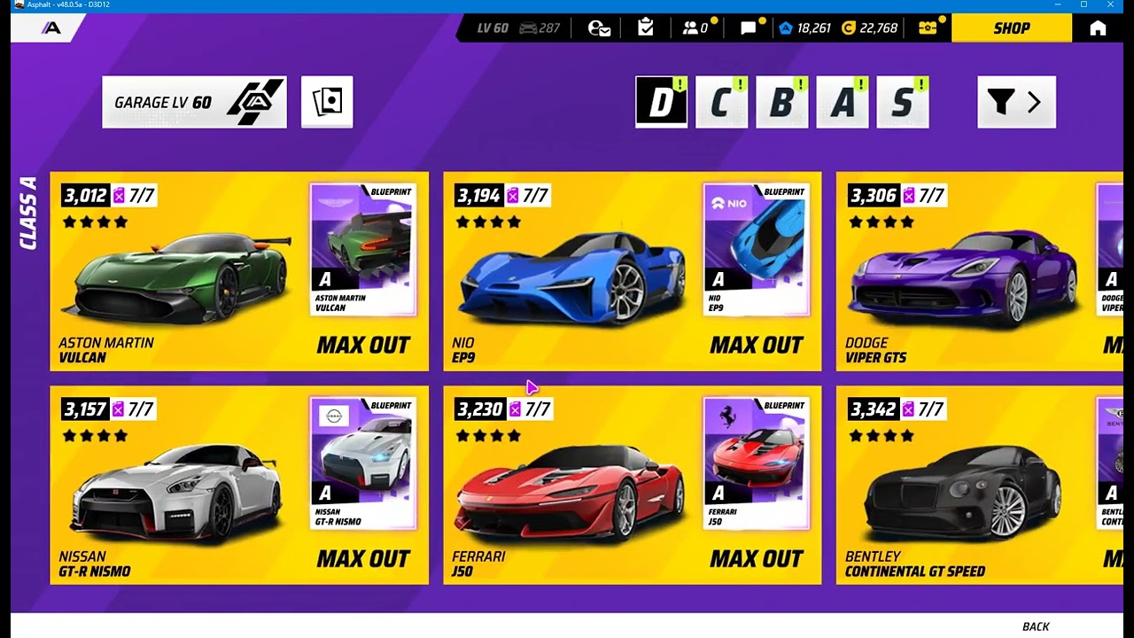 Asphalt Legends Unite - My Garage on 2026-01-08