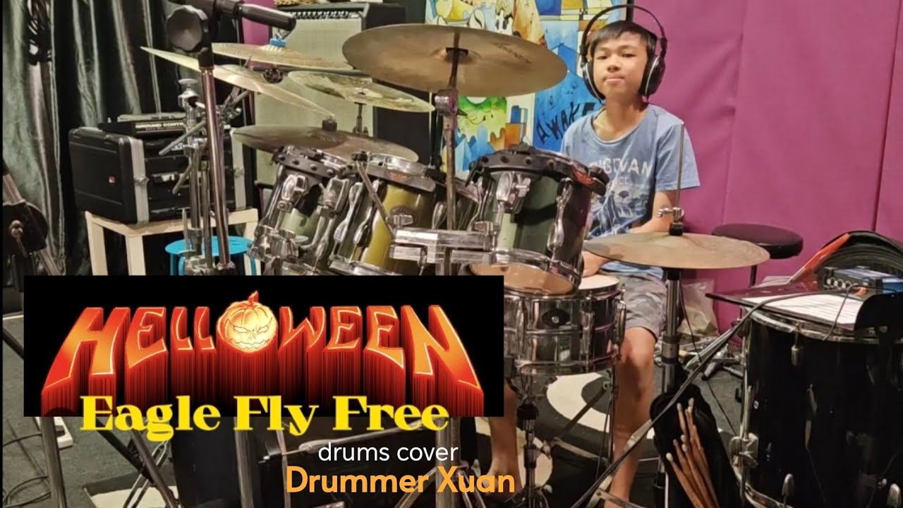 Eagle Fly Free / Helloween / cover by Kid Drummer Xuan 