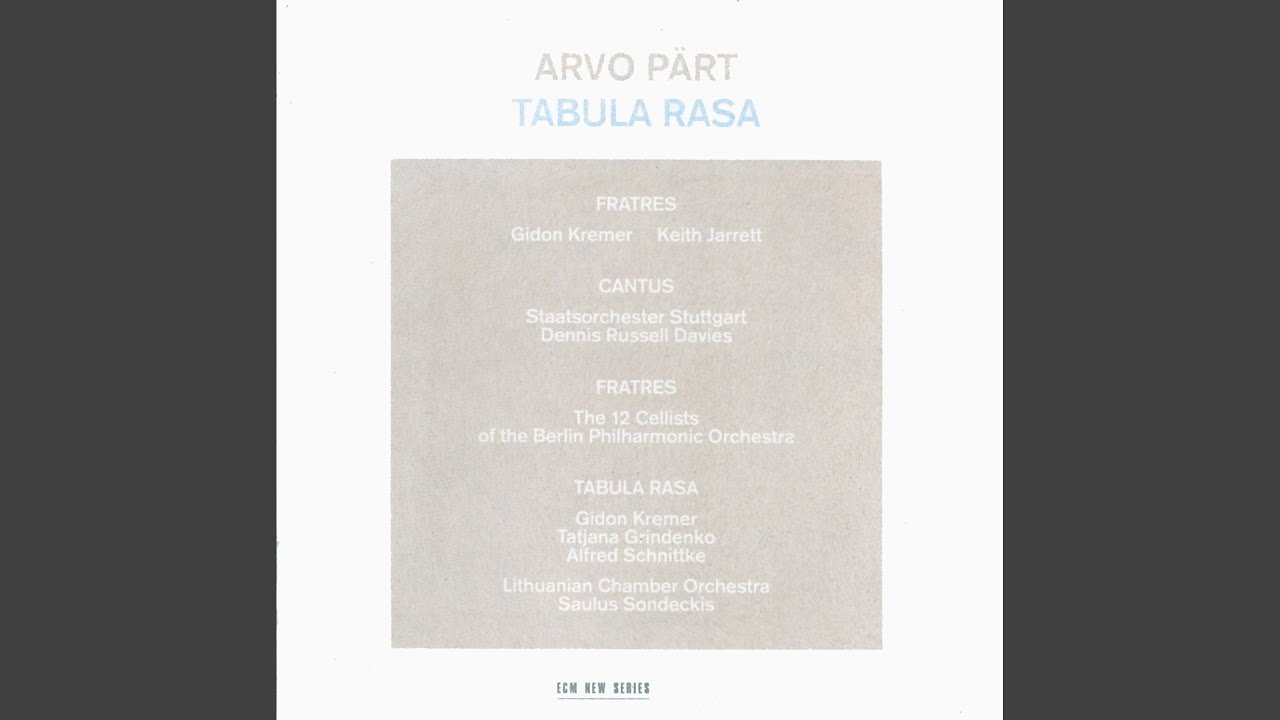 Pärt: Tabula rasa: II. Silentium. Senza moto (Live)
