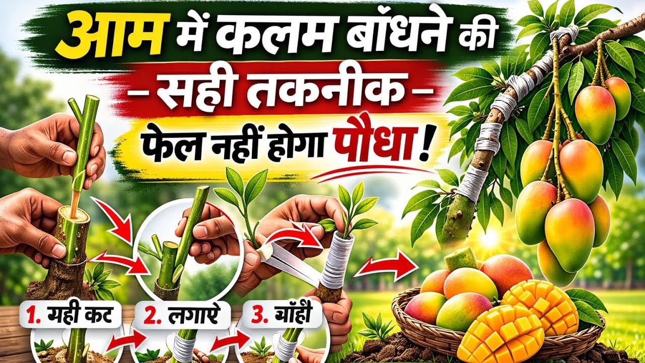 आम में कलम बांधने (ग्राफ्टिंग) की तकनीक| Mango Grafting Technique
