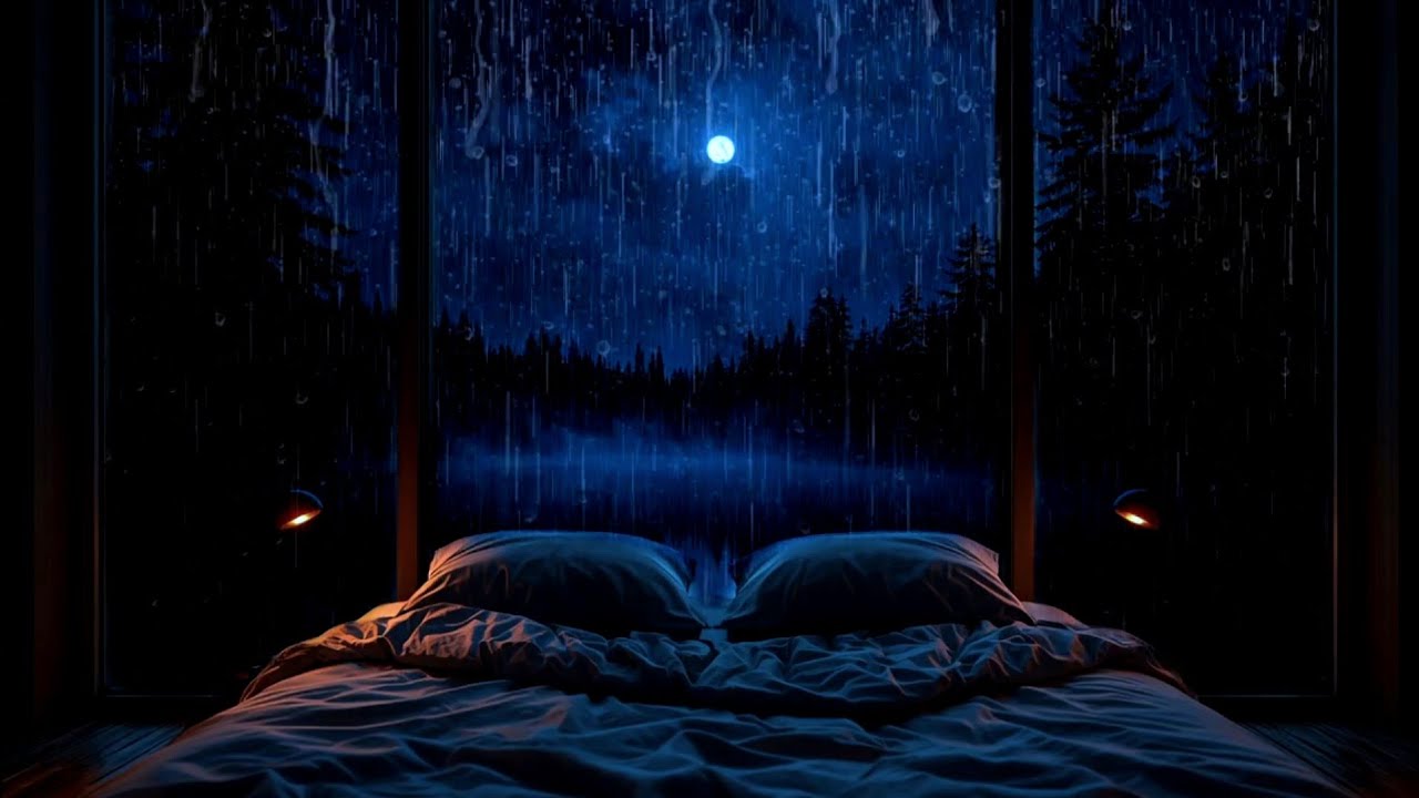 Sleep Well on a Rainy Night 🌙 ASMR Rain Sounds & Moonlight for Deep Sleep