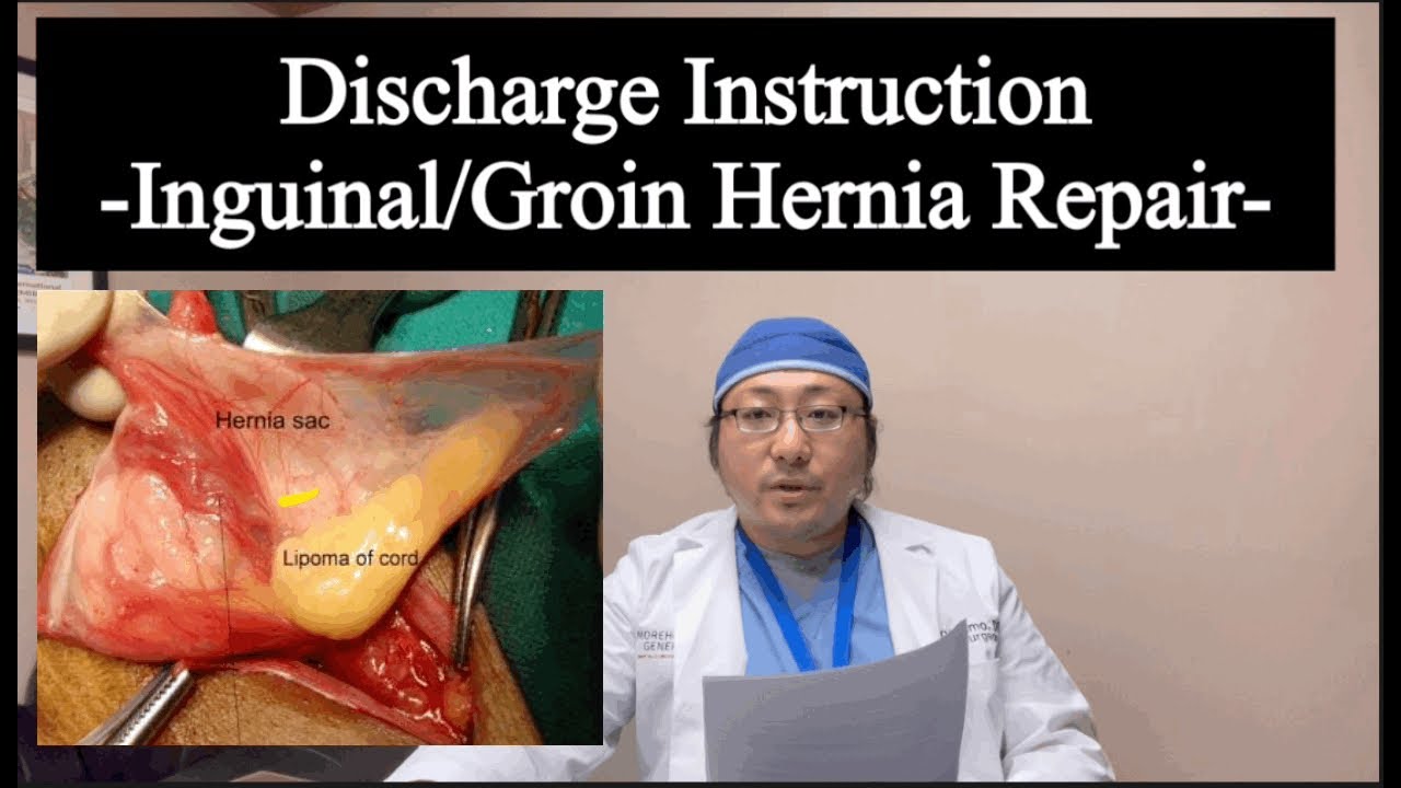 Inguinal hernia discharge instruction | Groin hernia | Lichtenstein hernia repair | Groin bulge