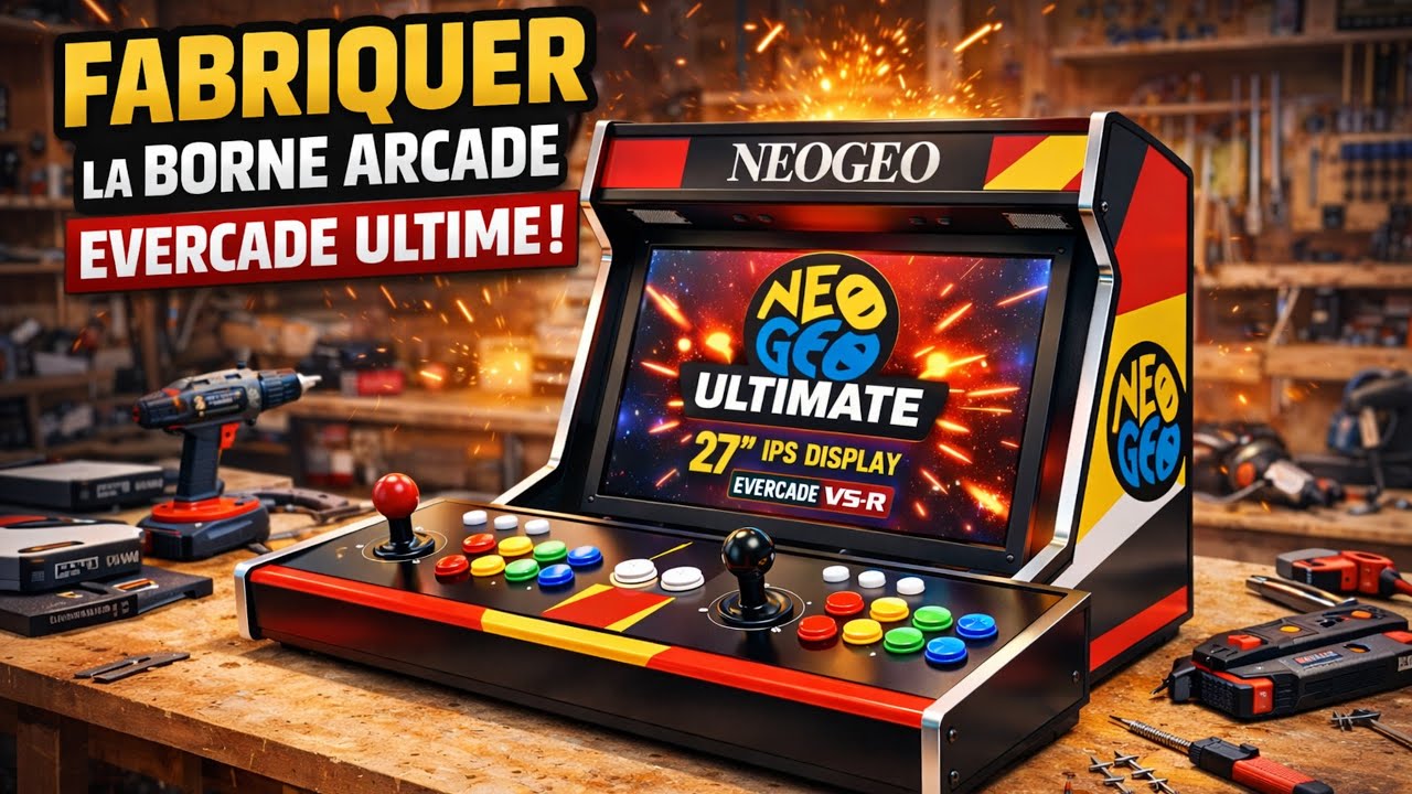 👉 TUTO / DIY – Fabriquer la BORNE ARCADE EVERCADE ULTIME (NeoGeo, 27” IPS)