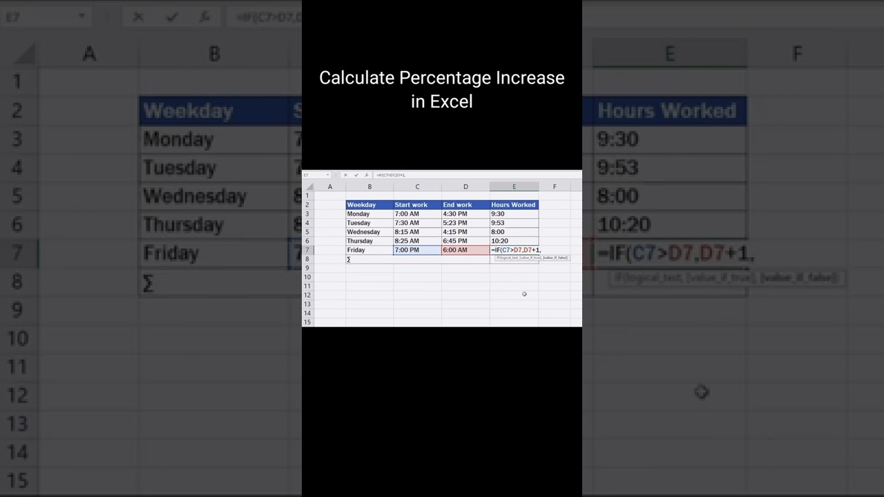 Calculate Percentage Increase in Excel #shorts #excetricks #excelformula #tutorials #howtocalculate