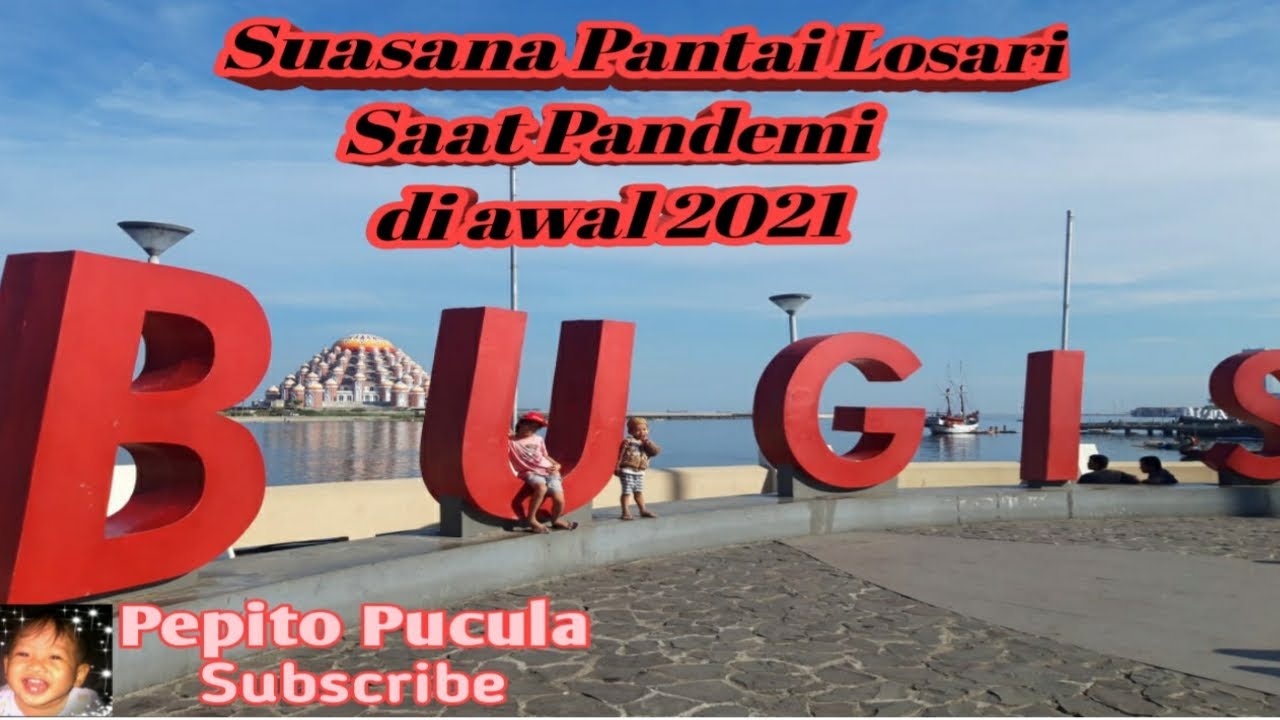 Suasana Pantai Losari saat pandemi di awal 2021