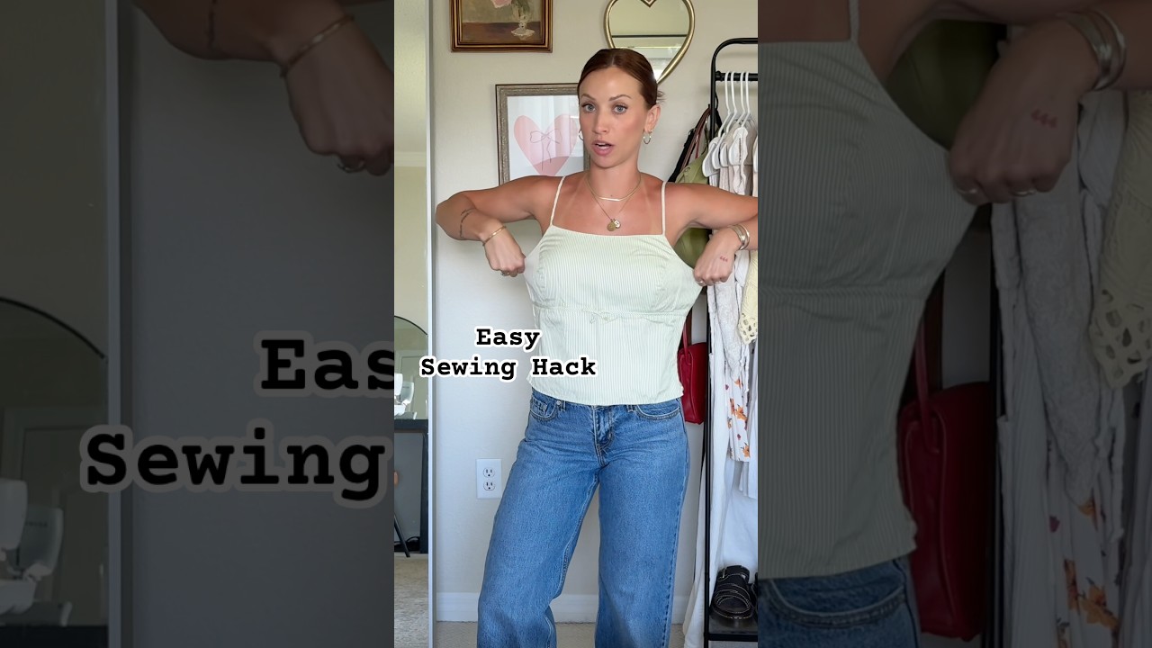 Easiest Sewing Hack EVER! #sewinghacks #sewingtips #sewingtutorial #thriftedfashion #thriftflip