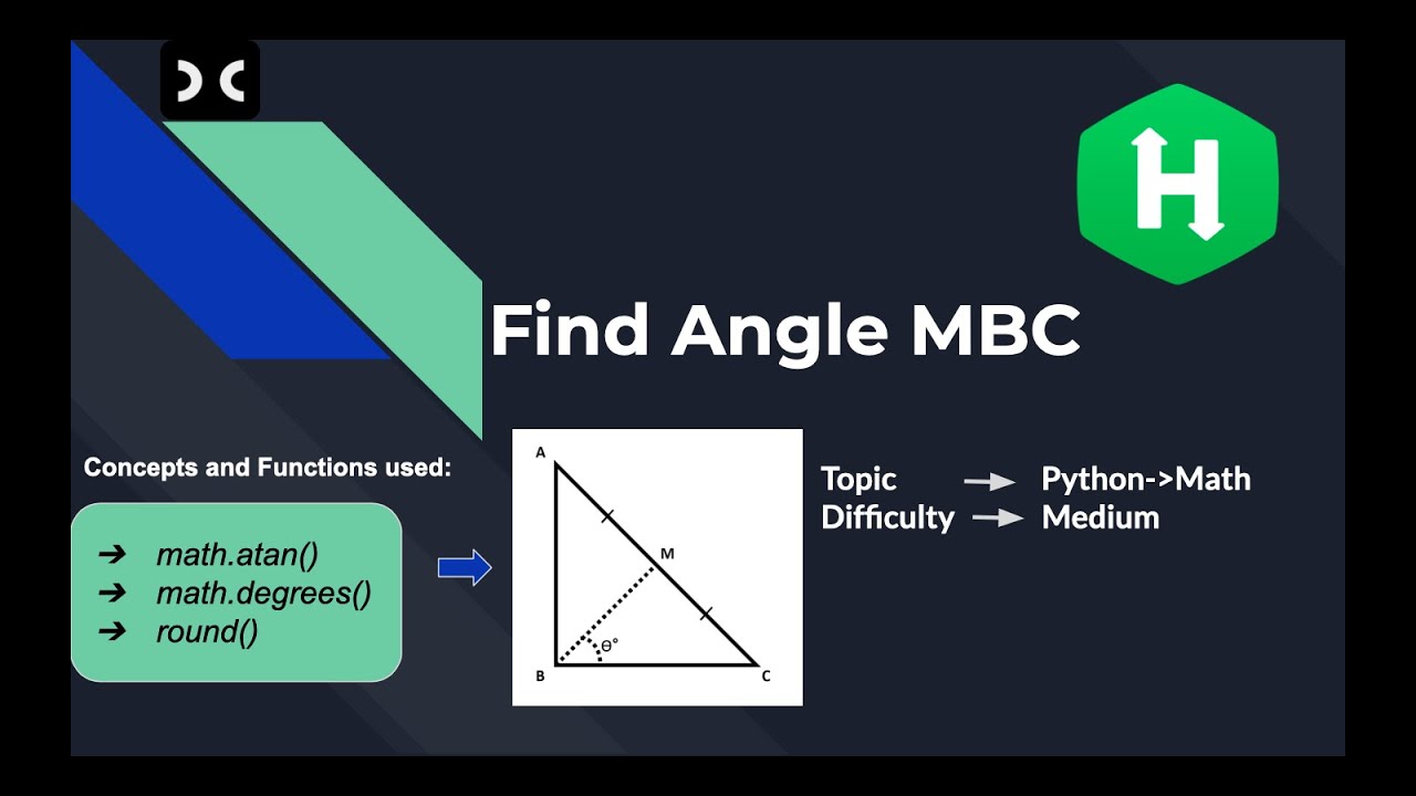 Find Angle MBC | HackerRank | Problem Solving | Python