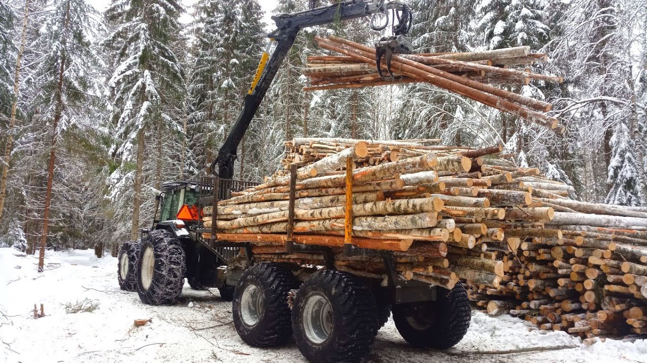 Valtra 6300 ja JYSKY lumisella leimikolla, osa 4/4.