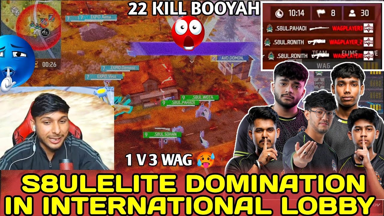 Domination in International Lobby🚀|S8ulElite crazy 4v4 fight😱 @pahadigamer_official @NonstopGaming_ 