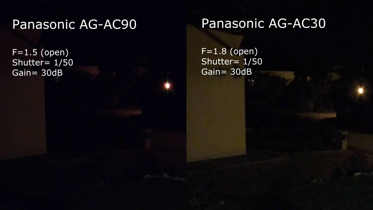 Low light comparison Panasonic AG-AC90 vs. AG-AC30