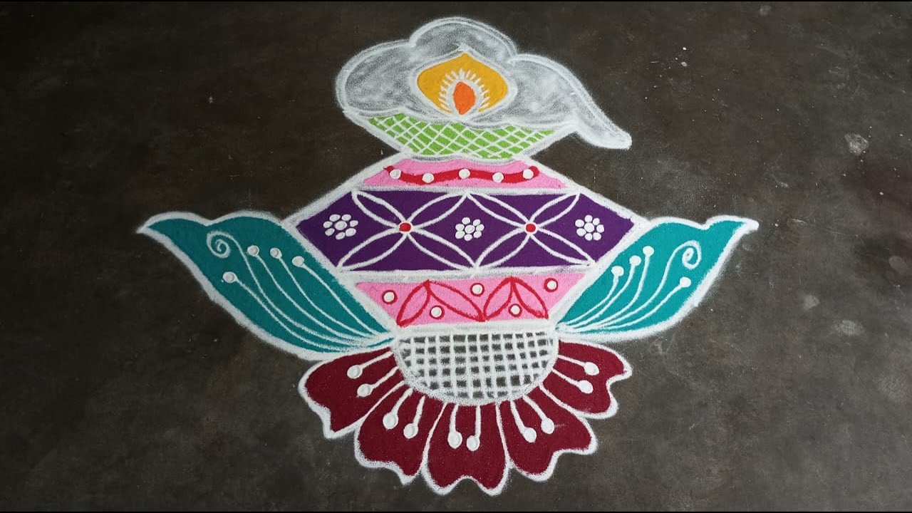 pongal rangoli kolam#pongalkolam #pongalpotrangoli #pongalrangoli #pongalpaanaikolam #pongalpotkolam