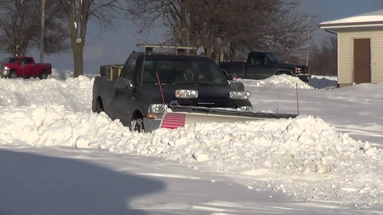 Ford F350 Snow plowing gets stuck