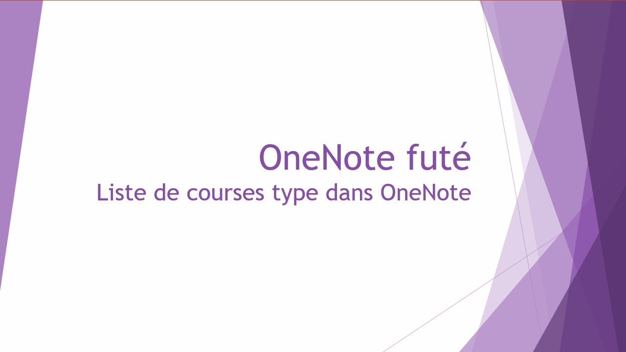 Liste de courses type dans OneNote