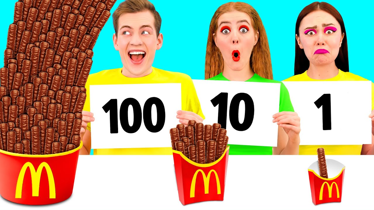 Tantangan 100 Lapis Makanan | Kiat Memasak Epik oleh Fun Fun Challenge