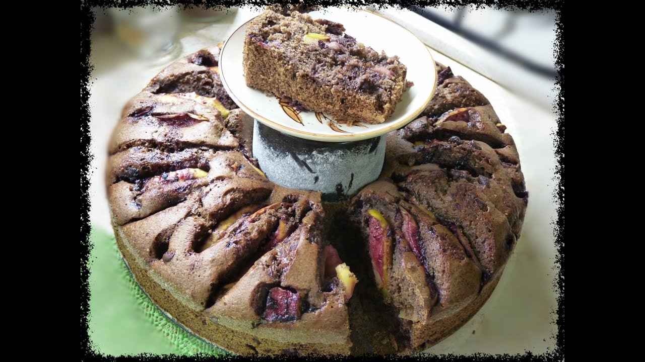 ricetta come fare la torta di mele e mirtilli freschi/ciambellone con farina di grano saraceno