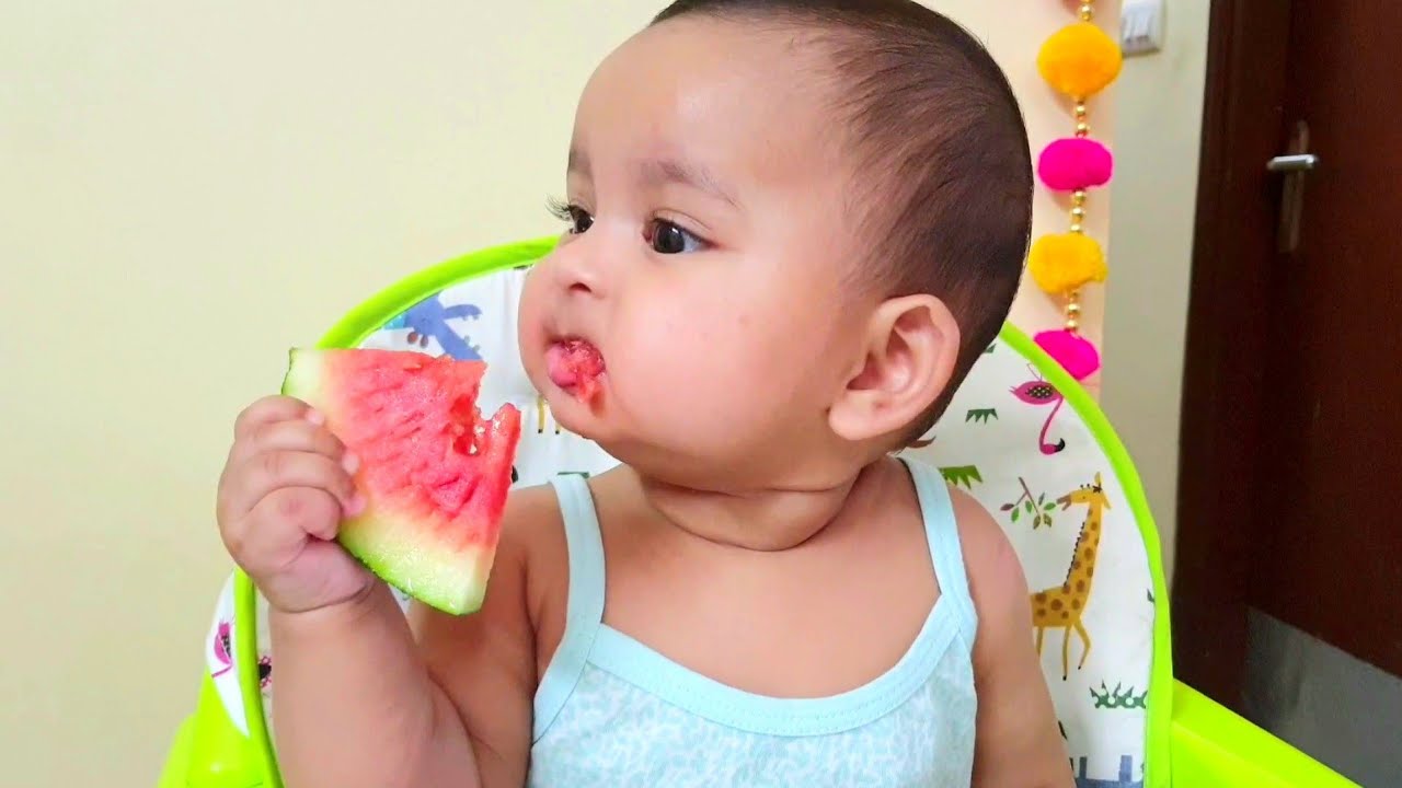 Baby eating watermelon 🍉🍉