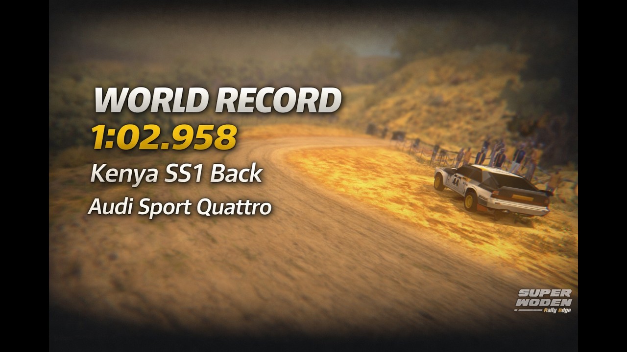 WORLD RECORD (C Class) – Audi Sport Quattro – Kenya SS1-B – 1:02.958 | Super Woden Rally Edge