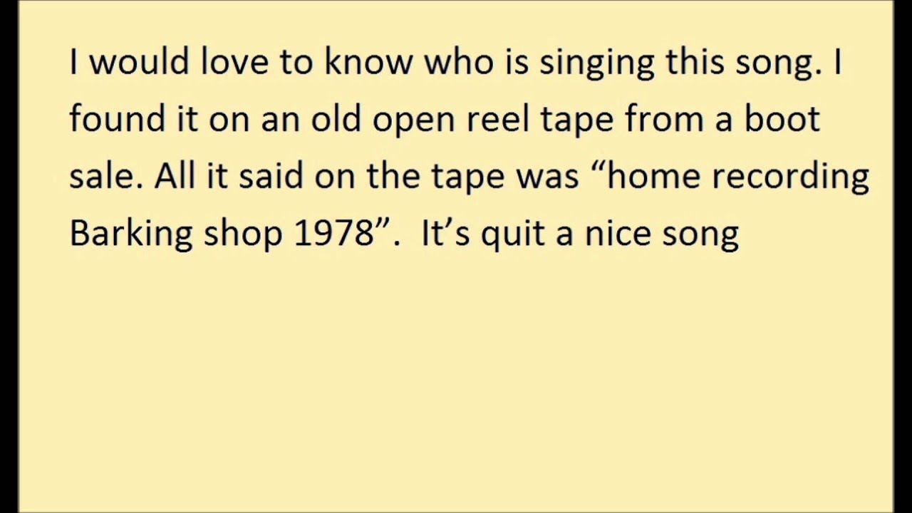Mystery singer. Who is singing this song?