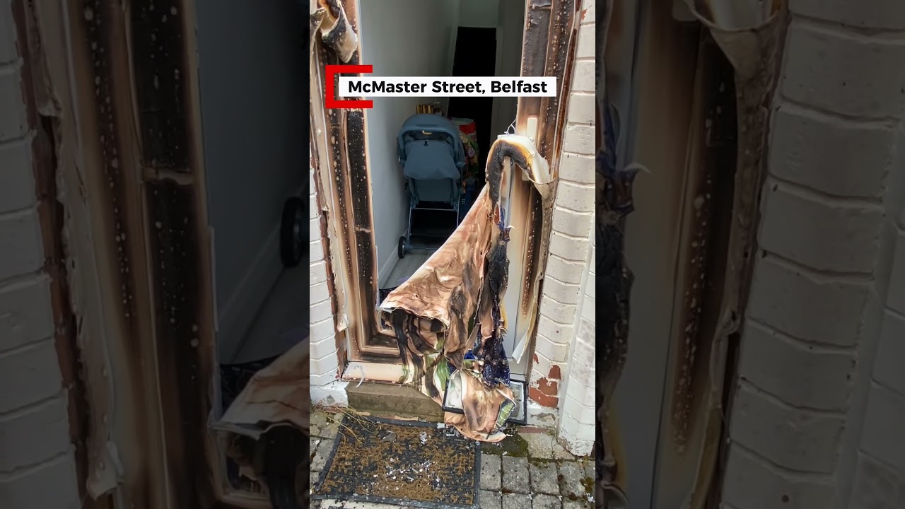 Aftermath of disorder on McMaster Street in Belfast