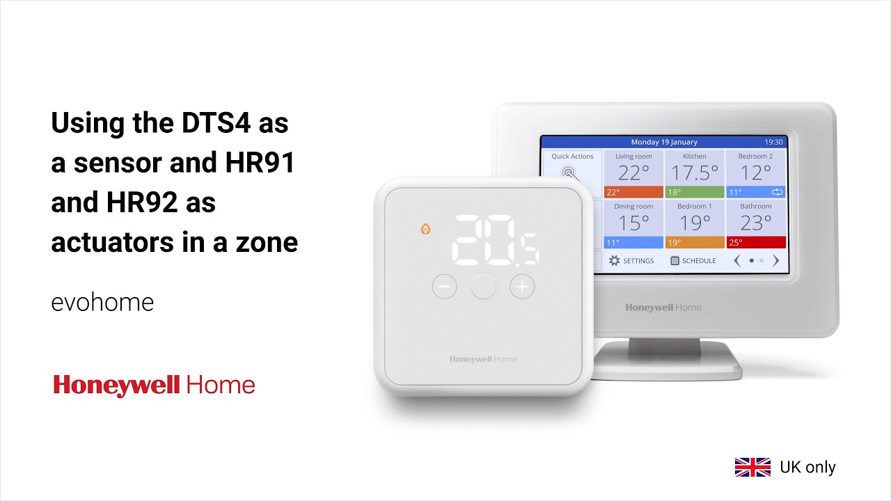 Using the DTS4 as a Sensor with HR91 and HR92 as Actuators in a zone With Honeywell Home evohome