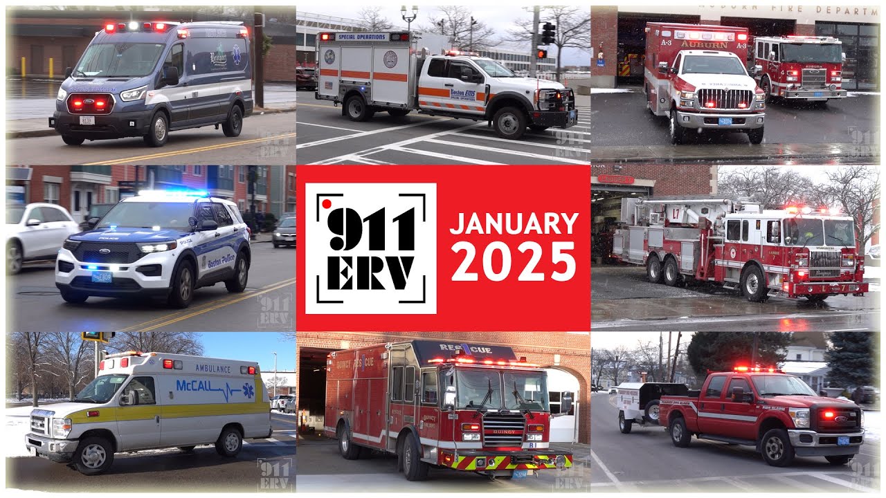 Fire Trucks, Ambulances, and Police Cars Responding Compilation | January 2025
