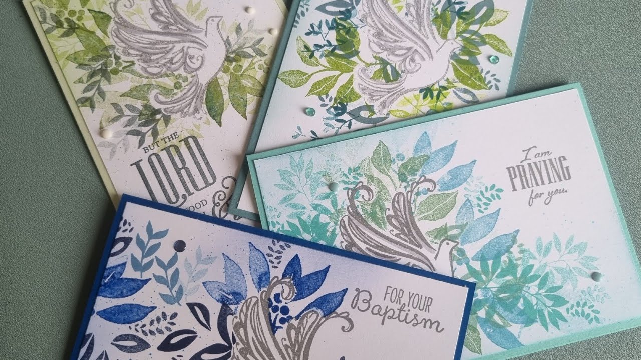 🔴4 cards in 1! baptism cards one sheet wonder Stampin Up, #stampinup