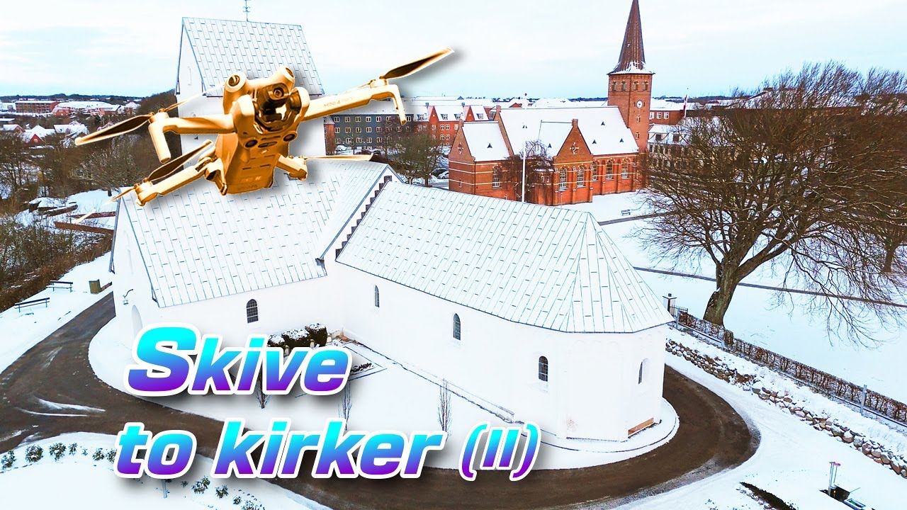 Vinter i Skive: drone over to Kirker