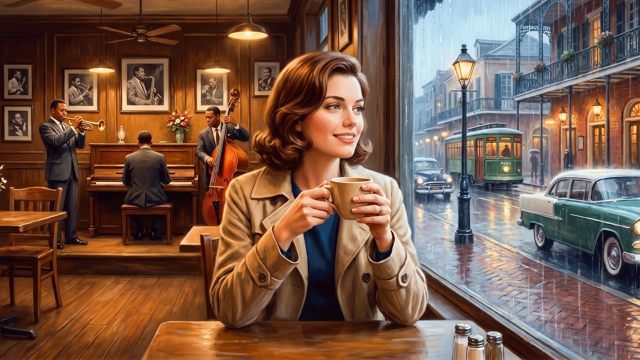 A Rainy Jazz Caf&eacute; in New Orleans | Vintage Americana Music