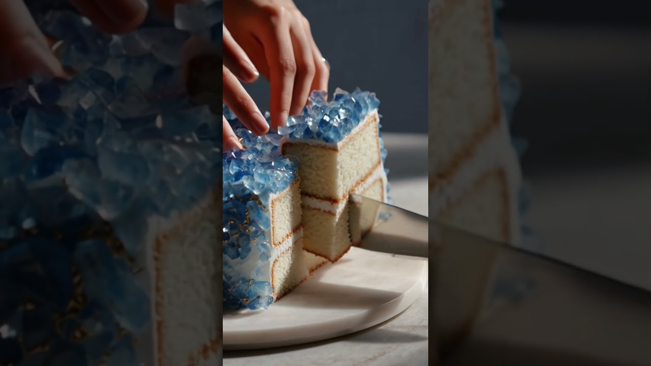 ASMR Crystal Cake Slicing 💎 | The Most Satisfying Cake Cutting You'll Ever See! #asmr
