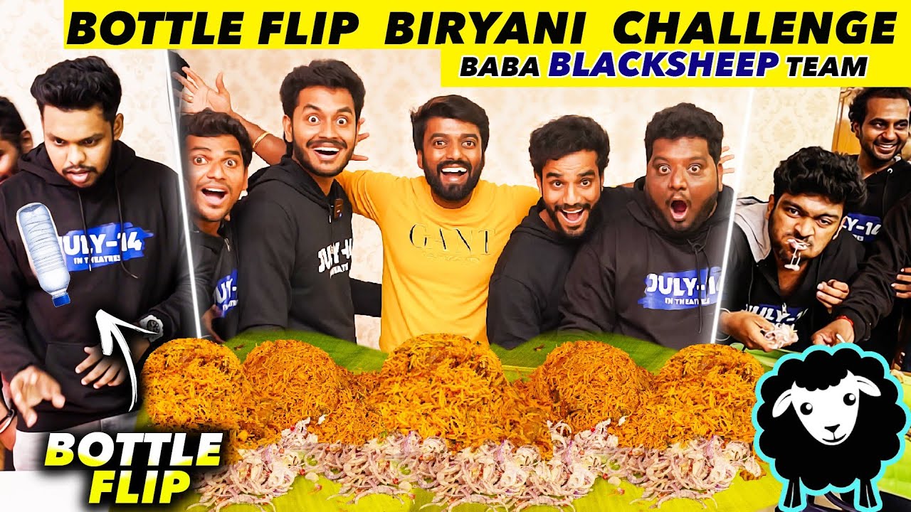 WATER BOTTLE FLIP - BIRYANI CHALLENGE 🤣 with Baba Blacksheep Team @BlackSheepTamil | DAN JR VLOGS
