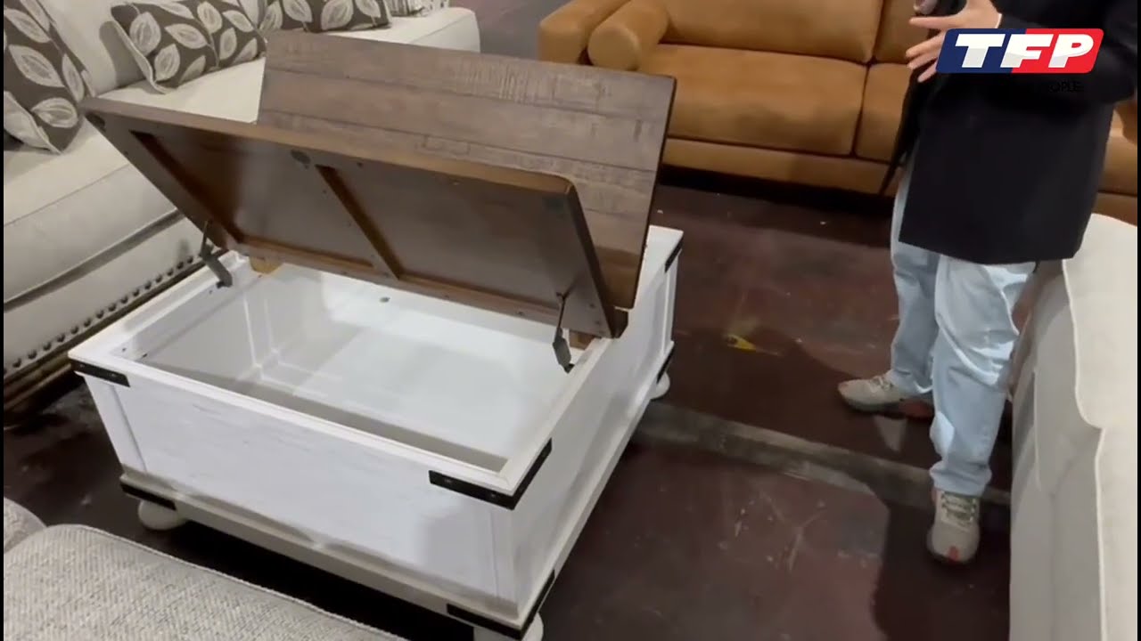 Farmhouse White Wooden/Timber Square Coffee Table with Storage - Macrossan