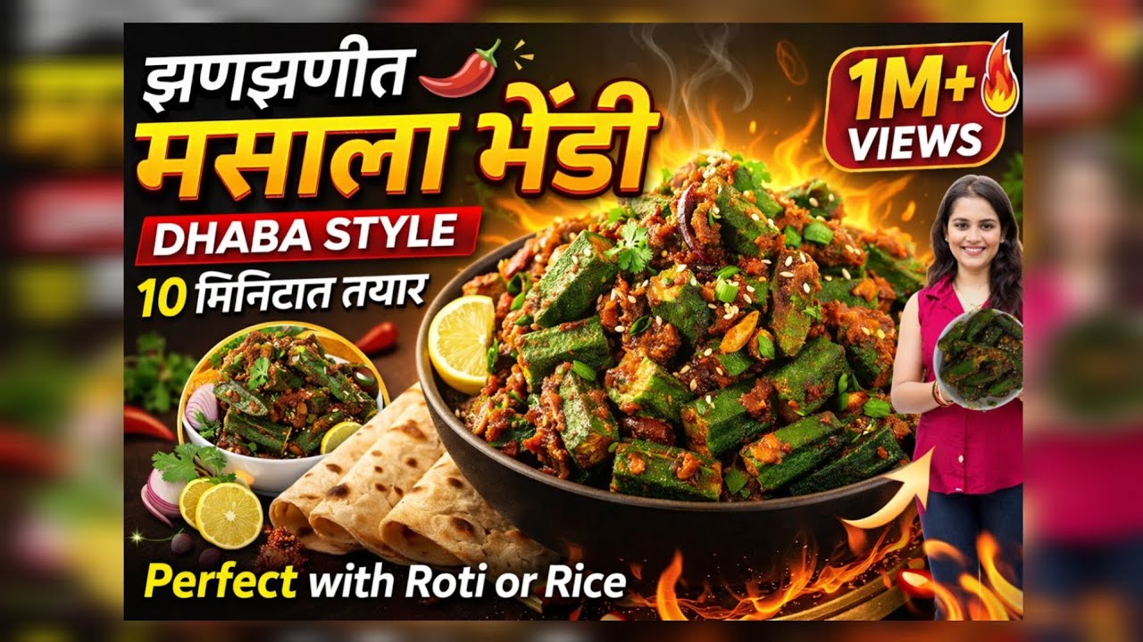 Masala Bhindi Recipe | Dhaba Style Bhindi Masala | Easy & Tasty Ladyfinger Sabzi |भिंडी मसाला रेसिपी