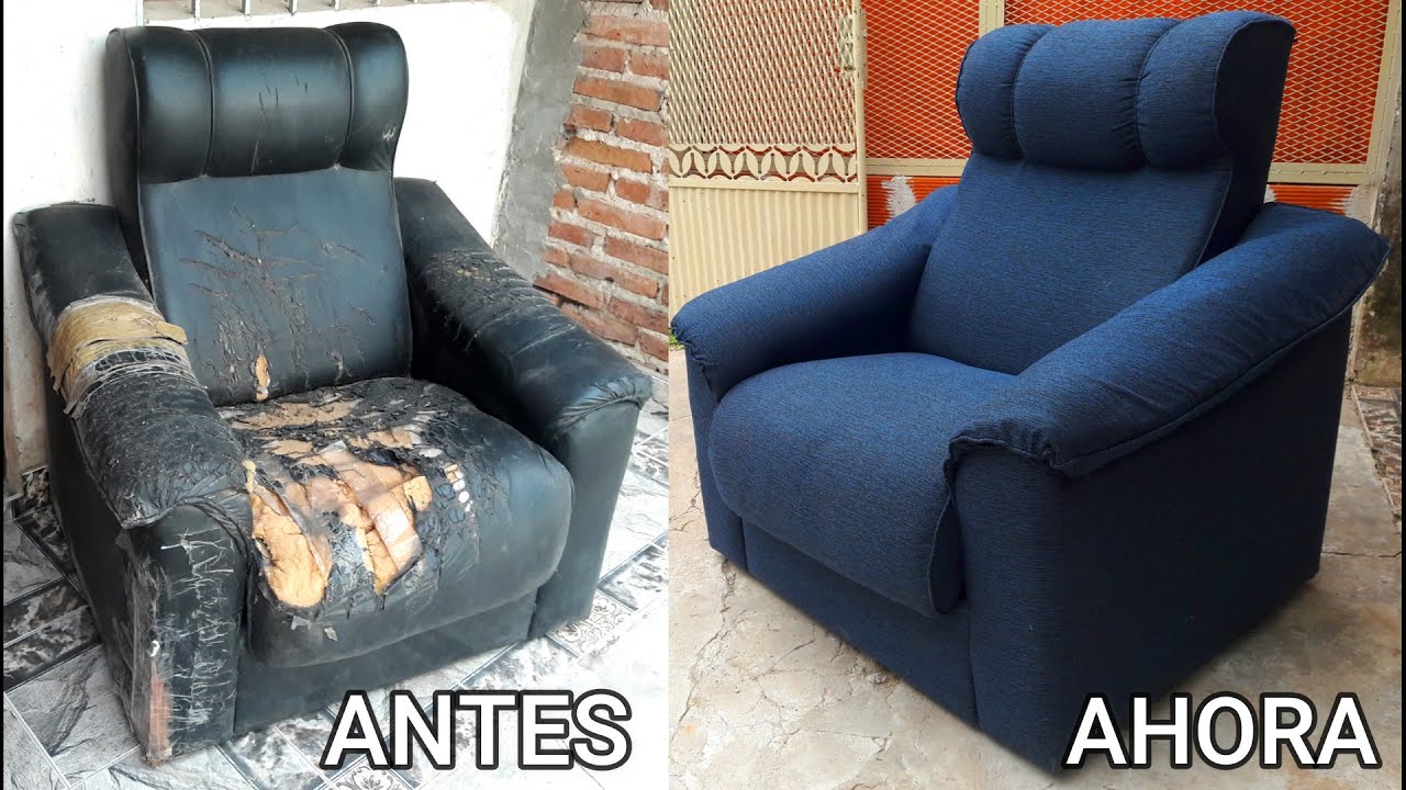 COMO TAPIZAR SILLON RECLINABLE de Vinil a Tela !!!!! SENCILLO