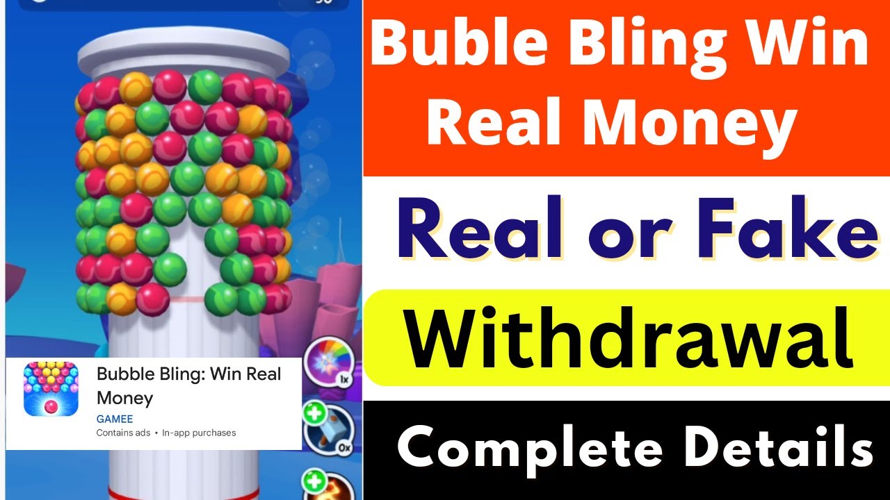 Bubble Bling App Real or Fake | Bubble Bling App Withdrawal | Bubble Bling game Review | Reality