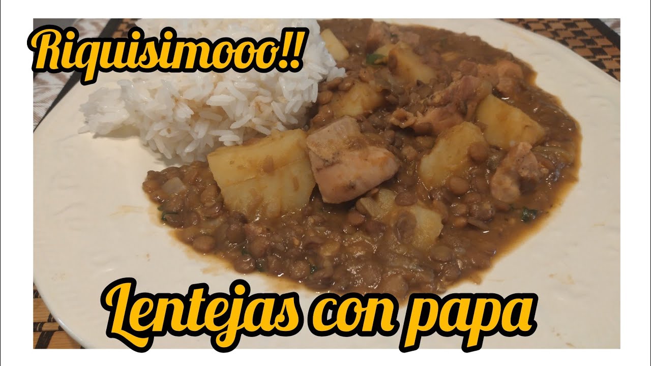 rico guiso de lentejas con papa y pollo#comida #lentejas #delicious .