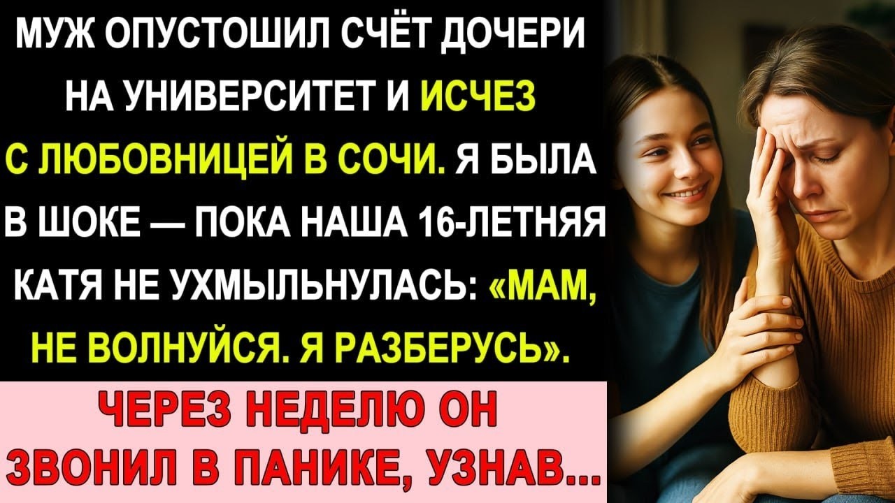 Муж Украл 5 Миллионов Дочери На Учёбу Для Любовницы — Но Наша 16 Летняя Катя Взломала Его Почту И