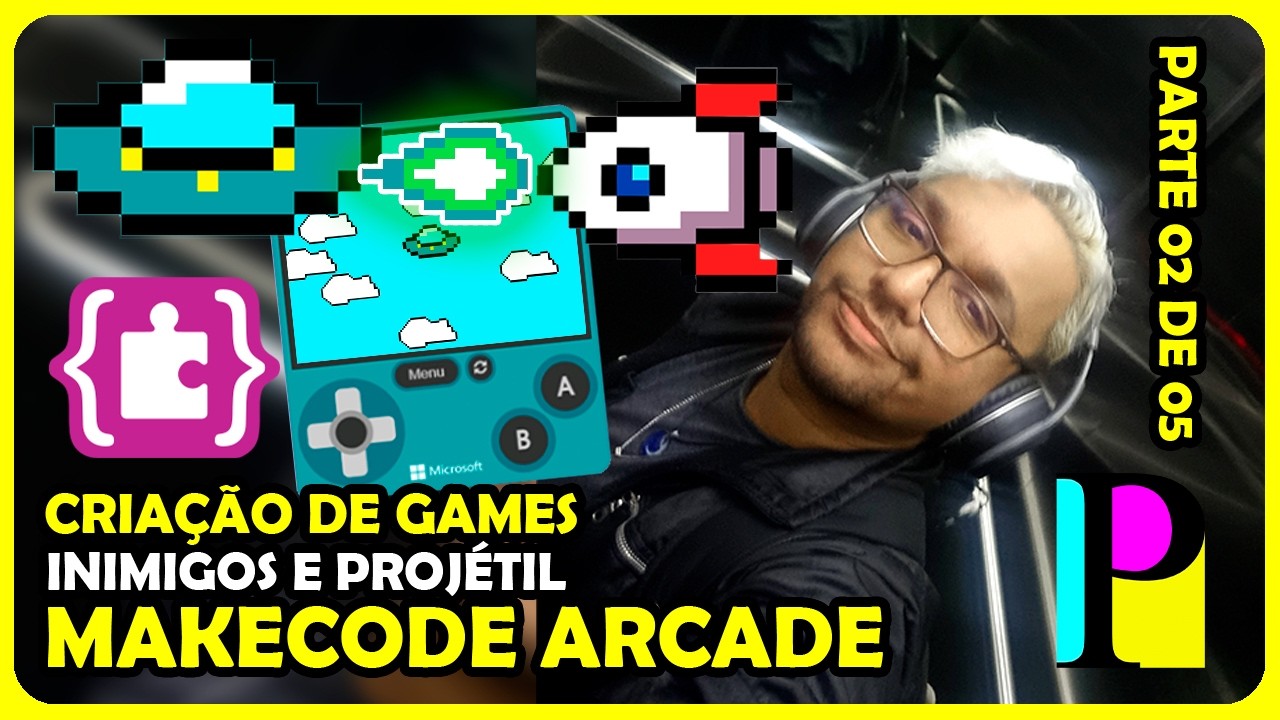 MakeCode Arcade - 02 de 05- Jogo de Avião - ( Inimigos e Projétil )